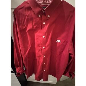 Alabama Crimson Tide Elephant Red Button Down Men's XXL Thick Heavy Button Down